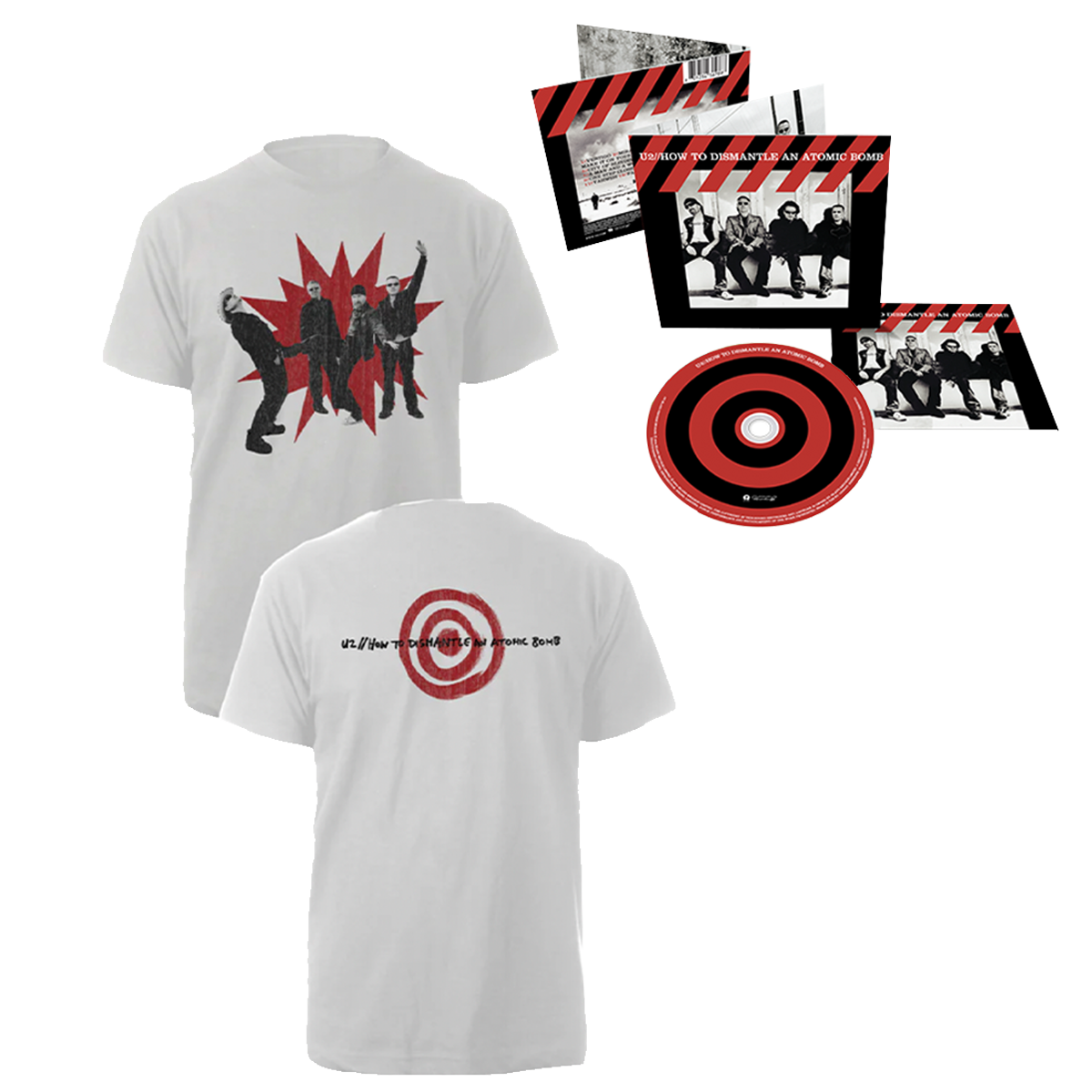 Red Explosion Tee + How To Dismantle An Atomic Bomb (20th Anniversary) CD