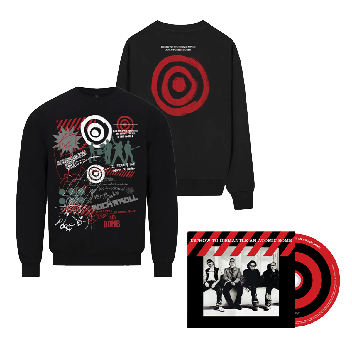 Love and Peace Crewneck + How To Dismantle An Atomic Bomb (20th Anniversary) CD