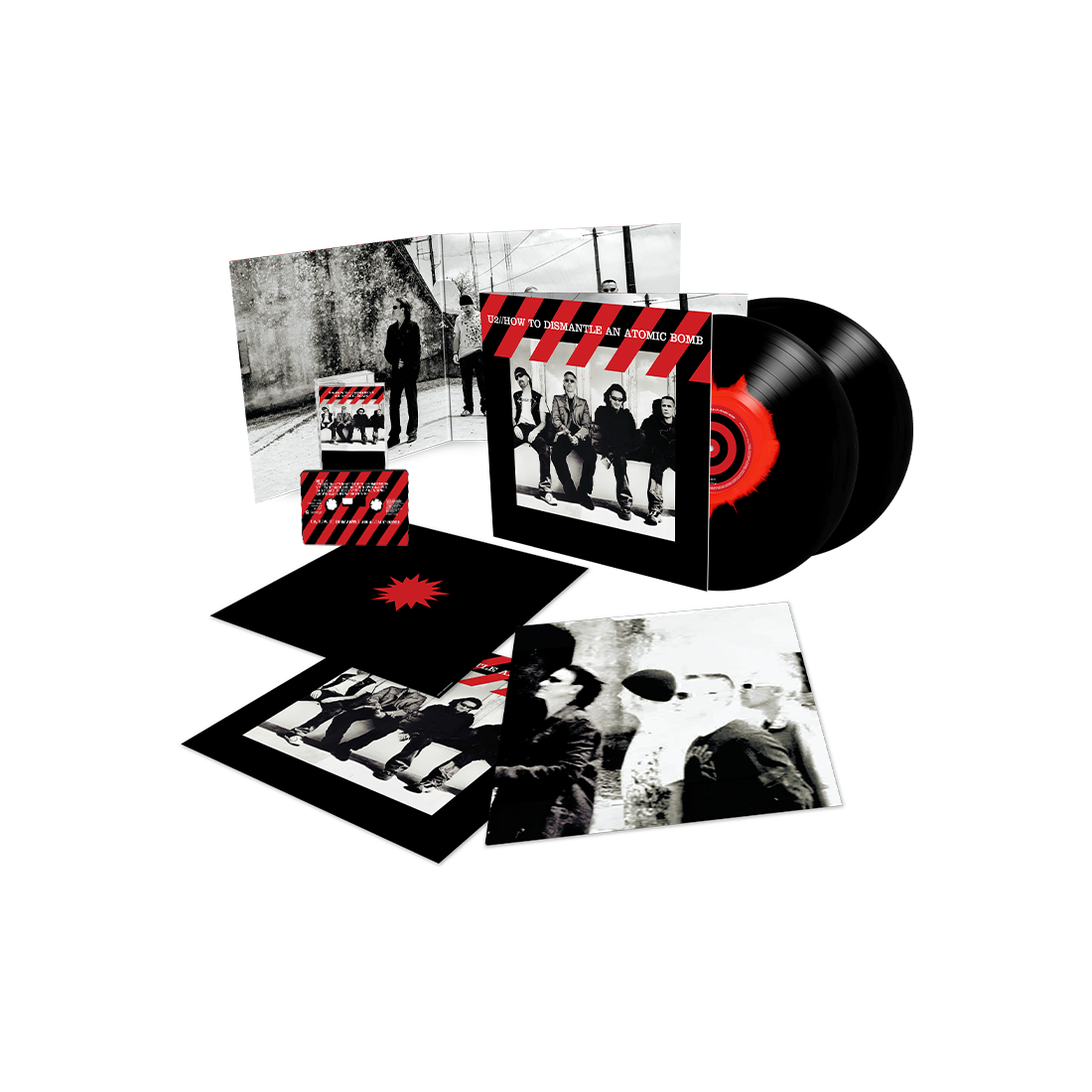 U2 ‘How To Dismantle An Atomic Bomb (20th Anniversary)’ Exclusive 2LP Black & Red Ink Spot Vinyl + Cassette (Limited Edition)