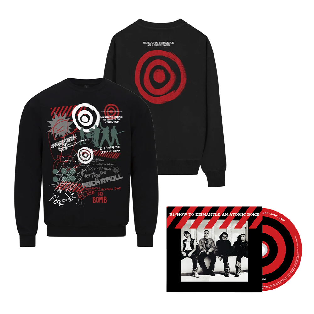 Love and Peace Crewneck + U2 ‘How To Dismantle An Atomic Bomb (20th Anniversary)’ CD