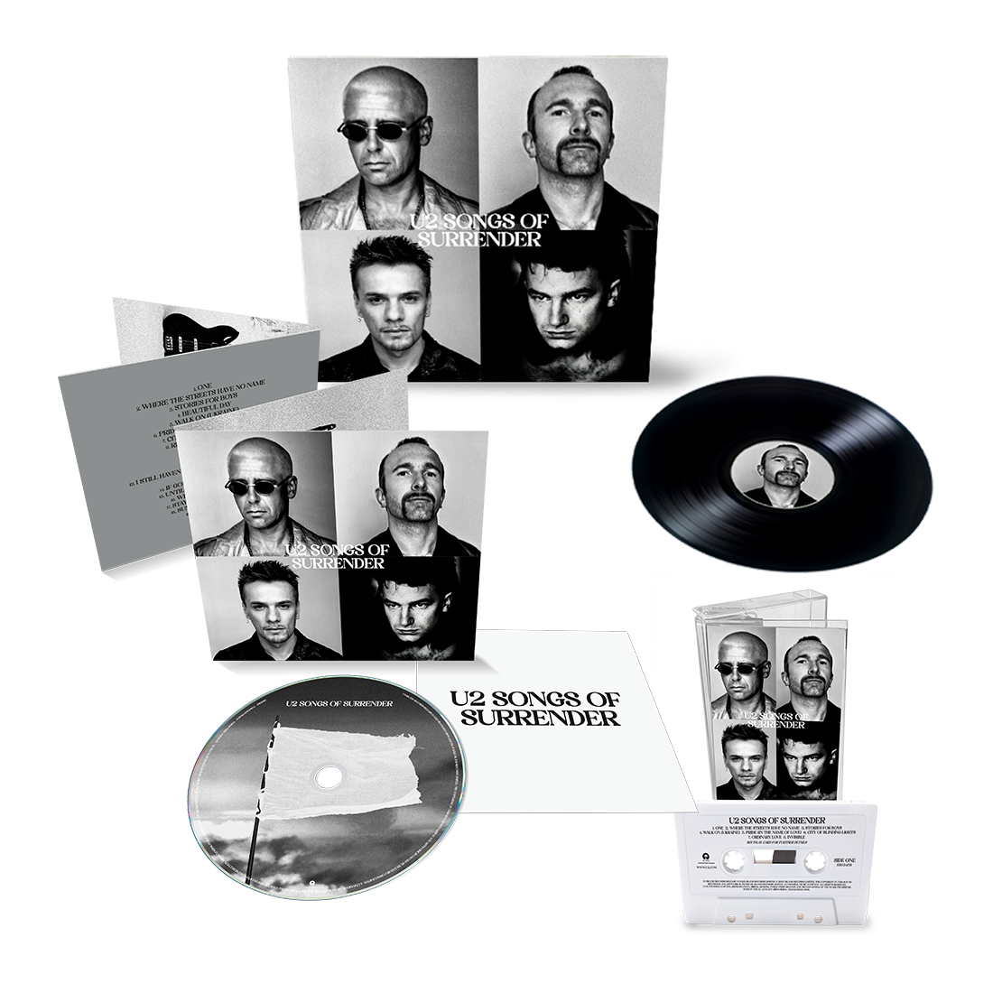 Songs Of Surrender - Deluxe CD + 2LP Black Vinyl + White Cassette Bundle